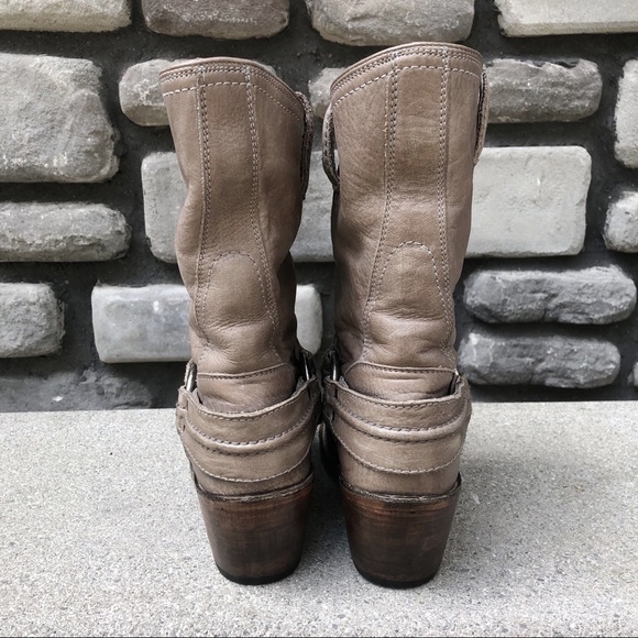 Frye Carmen Harness Boot Grey w Box sz 10 - Picture 3 of 8